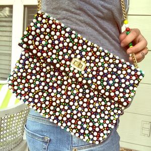 SOLD Vintage Bead Bag ❤️💚💛💙 Primary Colors